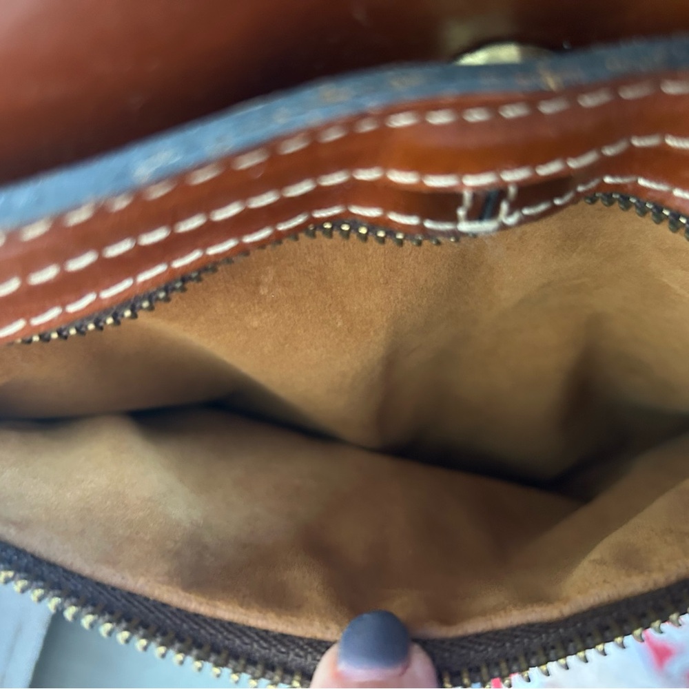 Patricia Nash Classic Cognac Tan Leather Tote Handbag - Picture 9 of 10